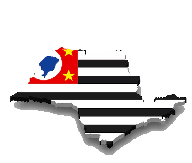 estado de são paulo com a bandeira estado de são paulo dentro