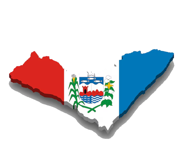 estado de Alagoas com a bandeira estado de alagoas dentro